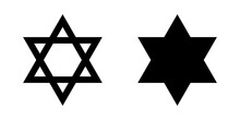 David Star Flat Vector Icons. Israel Symbol Of Religion. Jerusalem Judaism Symbol. Biblical Seal. Vector Illustration Eps10.