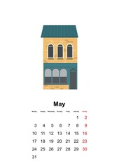 Wall Mural - vertical wall calendar page for month 2021