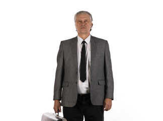 Canvas Print - studio portrait of a male businessman in a gray coat