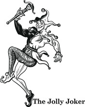 Joker Card Vector Illustration Black And White