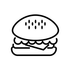 Canvas Print - delicious burger fast food line style icon