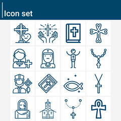 Sticker - Simple set of pagan related lineal icons.