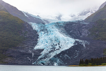 Wall Mural - Glaciers of Alaska on the top of the mountains