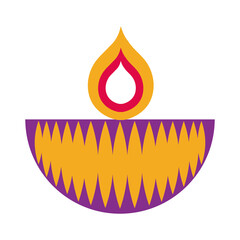 Wall Mural - diwali candle flat style icon