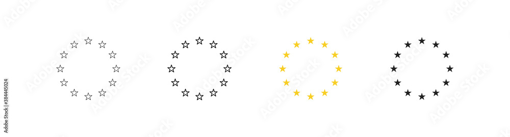 Circle eu star icon. European flag logo. Stars euro symbol in vector ...