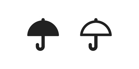 Wall Mural - umbrella icon set. parasol line illustration. rain protection concept sign in vector flat