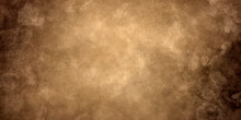 Brown Abstract Grunge Background With Glow Effect In The Center, Open Space Effect, Blackout At The Edges. Luxury Dark Rich Background For Decor