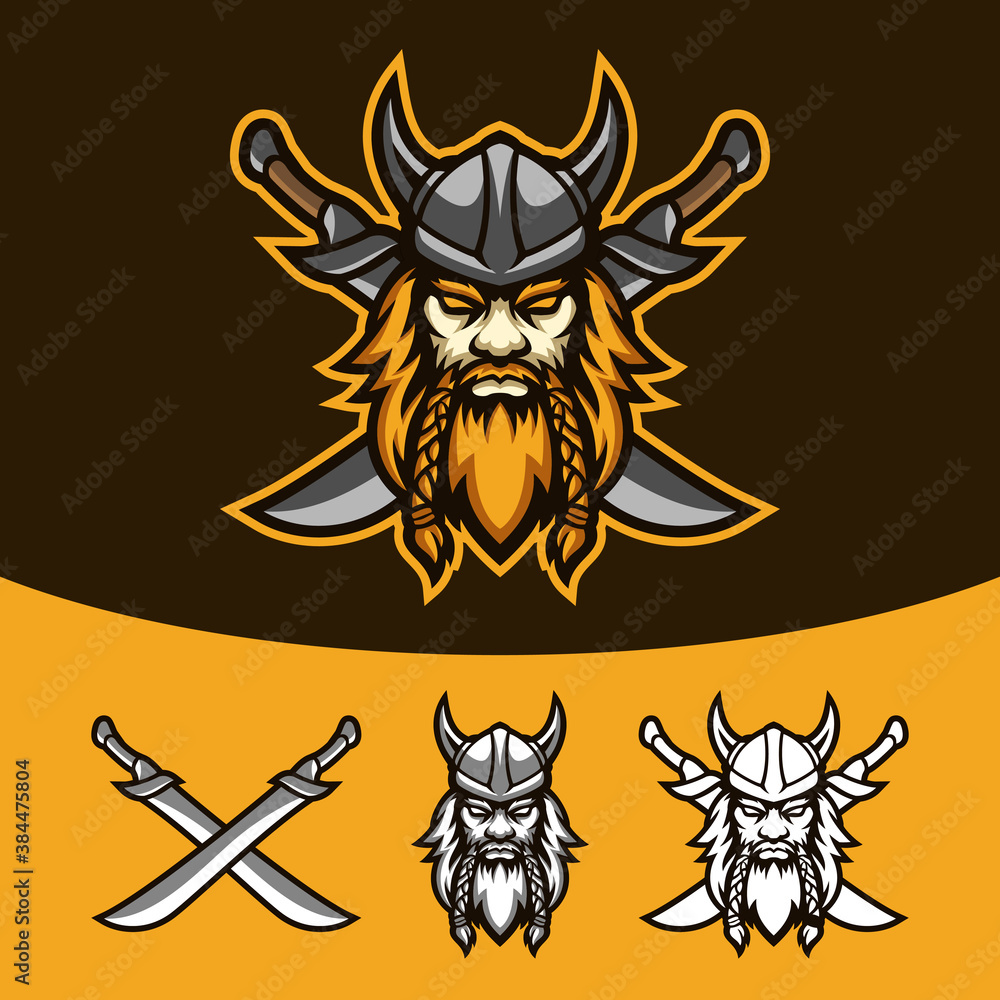 Viking Gaming Esport Mascot Logo Stock Vector | Adobe Stock