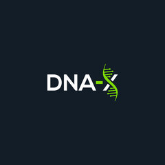 dna x typography logo abstract