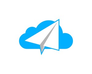 Canvas Print - Cloud with paper plane inside