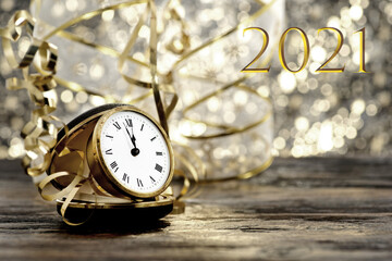 Happy New Year. Symbol from number 2021 on abstract background