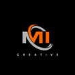 MI logo design template vector illustration