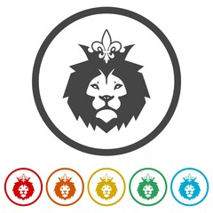 Poster - Lion ring icon, color set