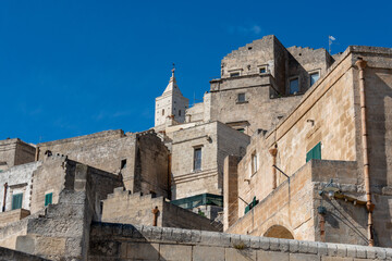 Wall Mural - view of the sassi of Matera city located on a rocky outcrop in Basilicata