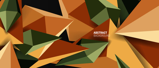 3d low poly abstract shape background vector illustration