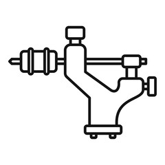 Poster - Tattoo machine icon. Outline tattoo machine vector icon for web design isolated on white background