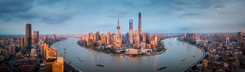 Wall Mural - panoramic view of city skyline of Shanghai China