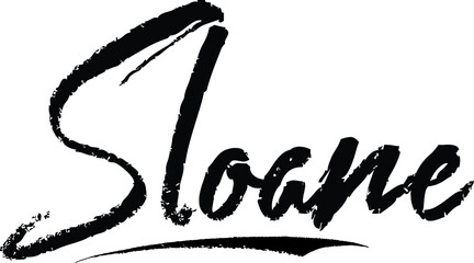 Sticker - Sloane-Female name Modern Brush Calligraphy on White Background