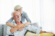 © Lumos sp - senior couple love together happy hug home family elderly man woman retirement smiling