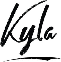 Kyla Female Name Modern Brush Calligraphy On White Background