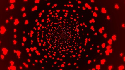 zooming flying into a tunnel of love hearts forever endless infinite lovers