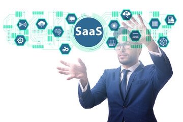 software as a service - saas concept with businessman