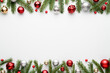 Christmas border on white background