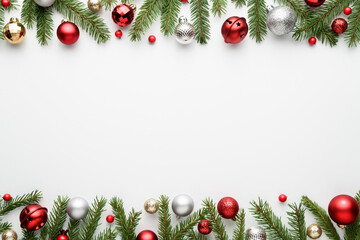 christmas border on white background