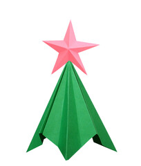 Wall Mural - Green origami christmas tree decoration