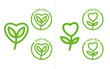 organic logo bio label produit coeur feuilles fleur
