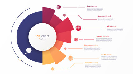 Vector circle chart design, modern template for creating infographics, presentations, reports, visualizations