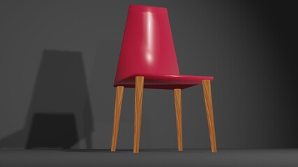 red chair on black background