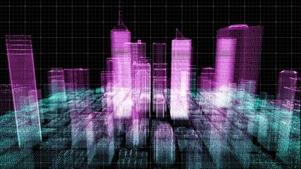 Poster - Digital mart world technology smart city 3D architecture building iot internet of thing artificial intelligence, security energy power tech futuristic background