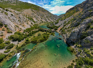 Wall Mural - Zrmanja River in northern Dalmatia, Croatia is famous for its crystal clear waters and countless waterfalls surrounded by a deep canyon.