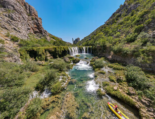 Wall Mural - Zrmanja River in northern Dalmatia, Croatia is famous for its crystal clear waters and countless waterfalls surrounded by a deep canyon.