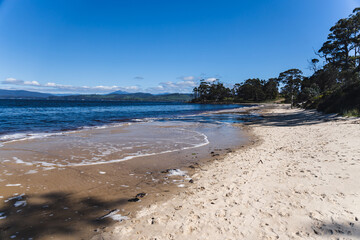 Wall Mural - pristine beach landscape in Verona Sands in Tasmania, Australia near Peppermint Bay