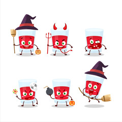 Canvas Print - Halloween expression emoticons with cartoon character of cranberry juice