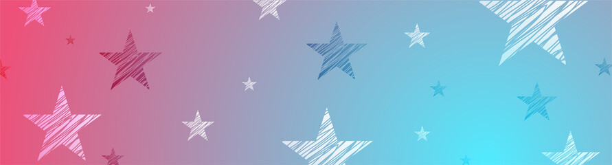 Blue and pink abstract grunge stars modern background. Vector banner design