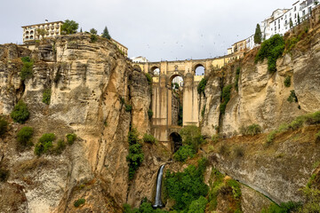 Puente Nuevo in Ronda, Spain spans the 120m deep chasm which divides the city.