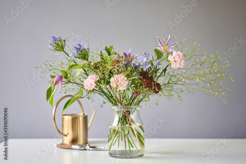 Bouquet 006, step by step installation of flowers in a vase. Flowers bunch, set for home. Fresh cut flowers for decoration home. European floral shop. Delivery fresh cut flower.