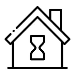 Wall Mural - Pixel perfect home loading hourglass line icon