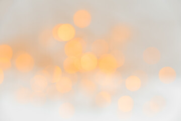 christmas lights background. copy space. christmas abstract background. yellow bokeh on the white ba