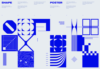 Swiss Poster Design Template With Abstract Geometric Shapes