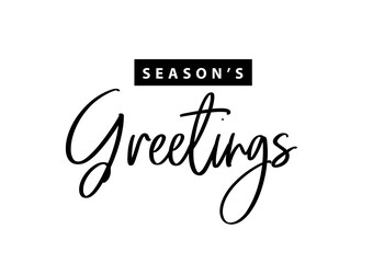 Wall Mural - Greetings seasons Christmas holidays. Hand drawn creative calligraphy text lettering script. Design for holiday greeting cards for the Merry Christmas and Happy New Year and season holidays.