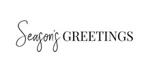 Seasons greetings Christmas holidays. Hand drawn creative calligraphy text lettering script. Design for holiday greeting cards for the Merry Christmas and Happy New Year and season holidays.