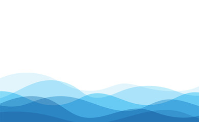 Wall Mural - Blue water ocean wave layer vector background