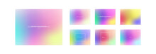 Set Of Different Modern Blurred Gradient Backgrounds. Template For Design, Covers, Presentation. Vector. 