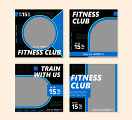 Wall Mural - Fitness club social media ad post