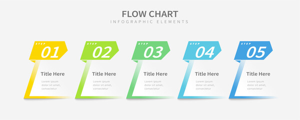 Wall Mural - Flow chart infographic elements