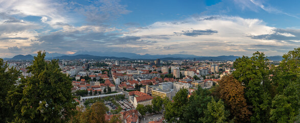 Wall Mural - Ljubljana Sunset Panorama